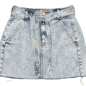 PacSun Blue A-line Mini Skirt with Tie Front